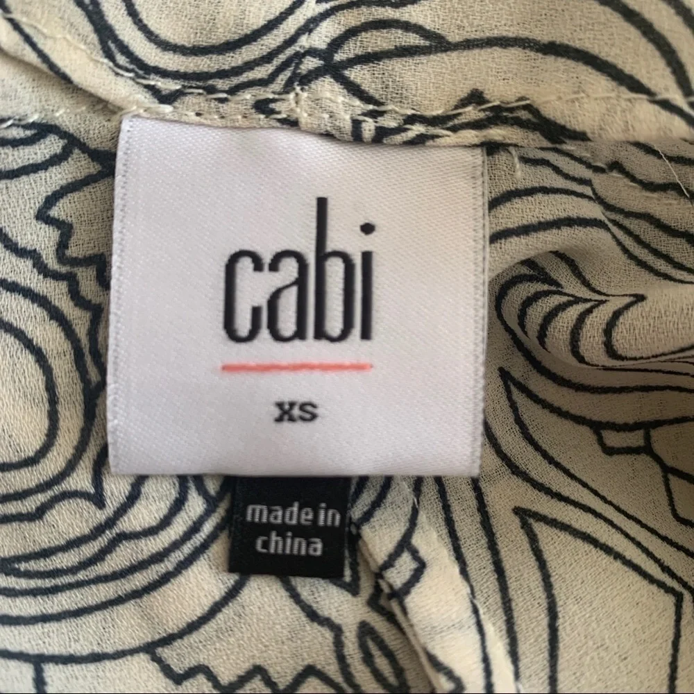 CAbi Sheer Short Sleeve Blouse Size XS